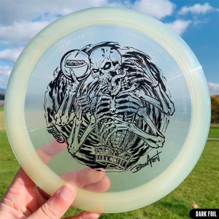 Artwork by Brian Allen printed on Innova Disc Golf Discs