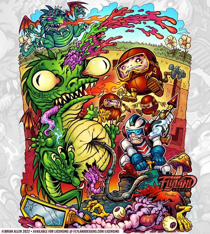 Dig Dug Arcade Tribute Artwork b