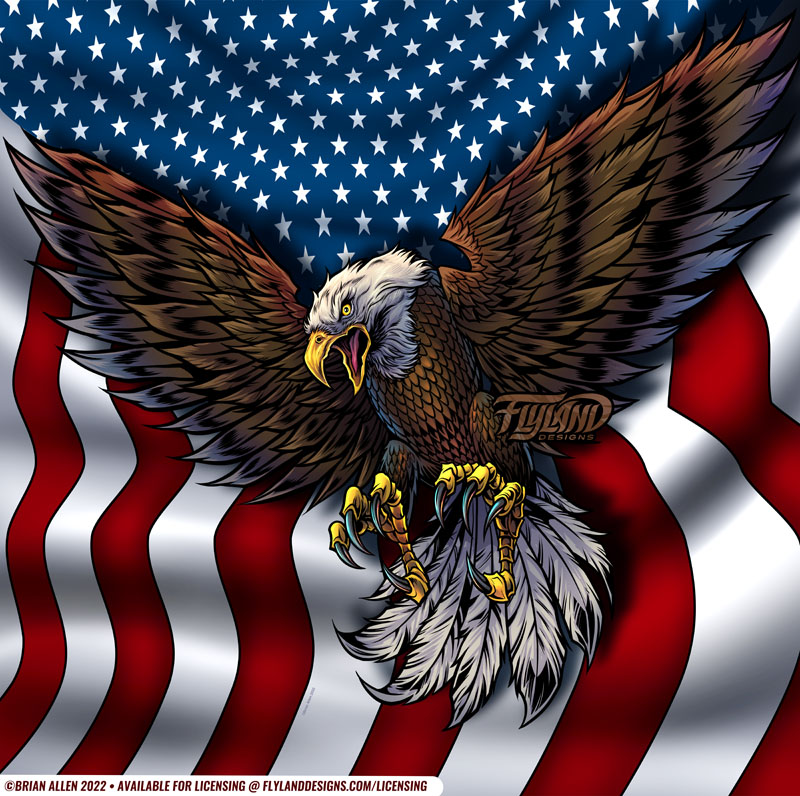 Eagle and Flag Artwork by freela