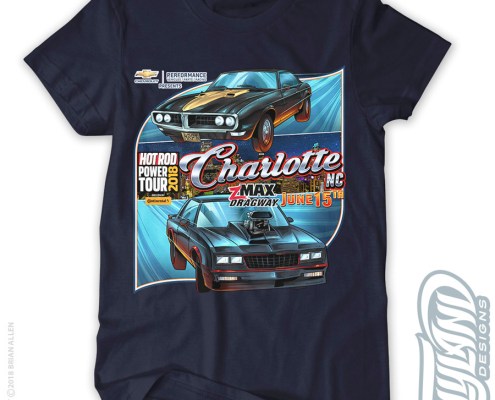 Two Hot rod cars with a city in 