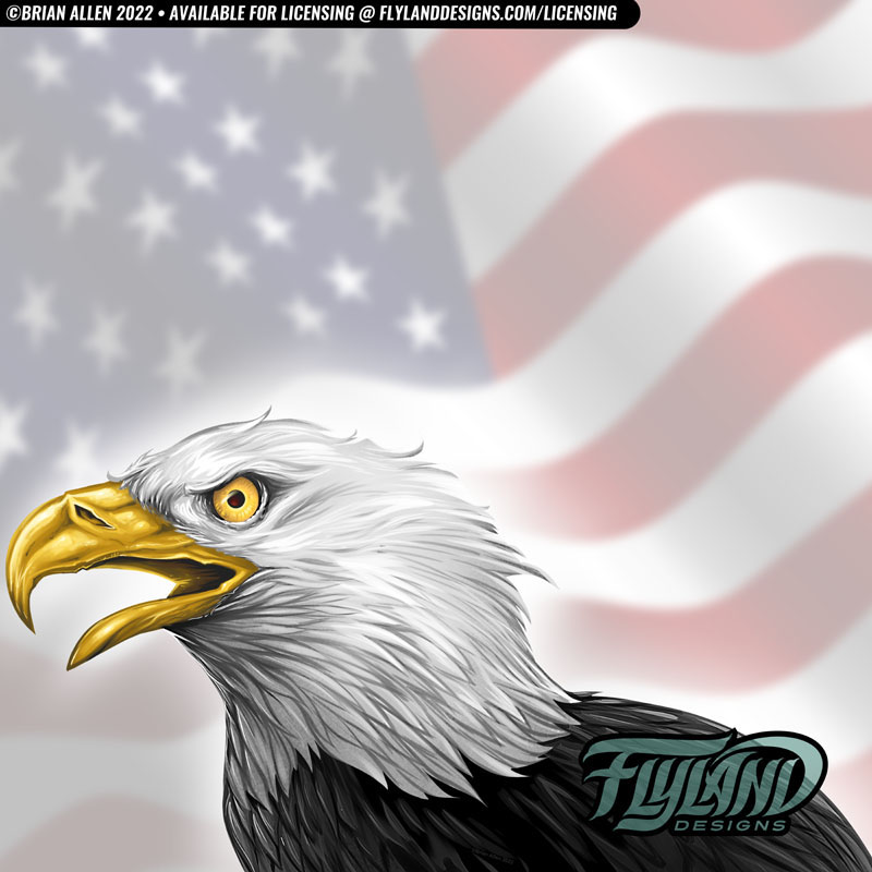 Patriotic American Eagle Head Ar